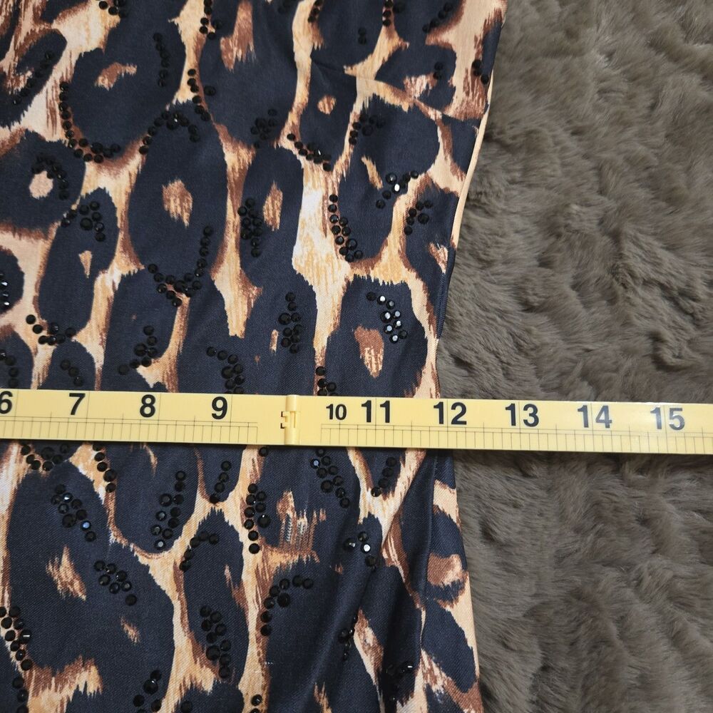 Seni & Cade Mini Dress Women S Leopard Animal Rhinestone HOCO Sequin Bodycon NWT - Picture 6 of 9